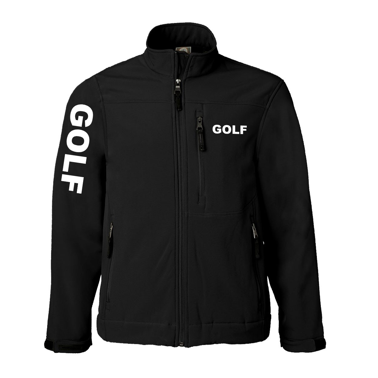 Golf Brand Logo Classic Soft Shell Weatherproof Jacket (White Logo)