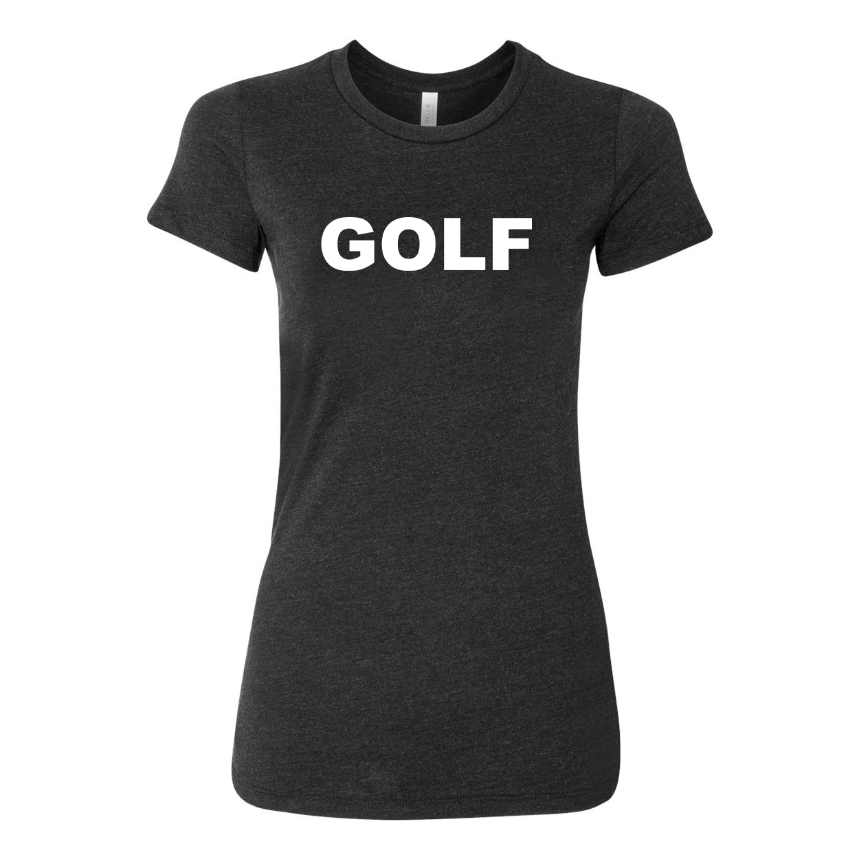 Golf Brand Logo Classic Womens Fitted T-Shirt Dark Heather Gray