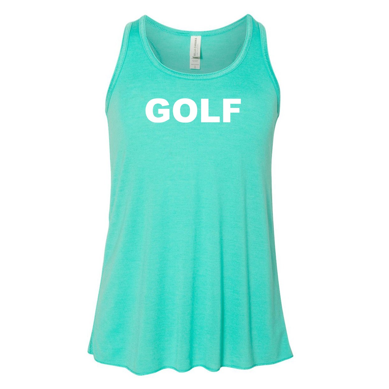 Golf Brand Logo Classic Youth Girls Flowy Racerback Tank Top Teal (White Logo)
