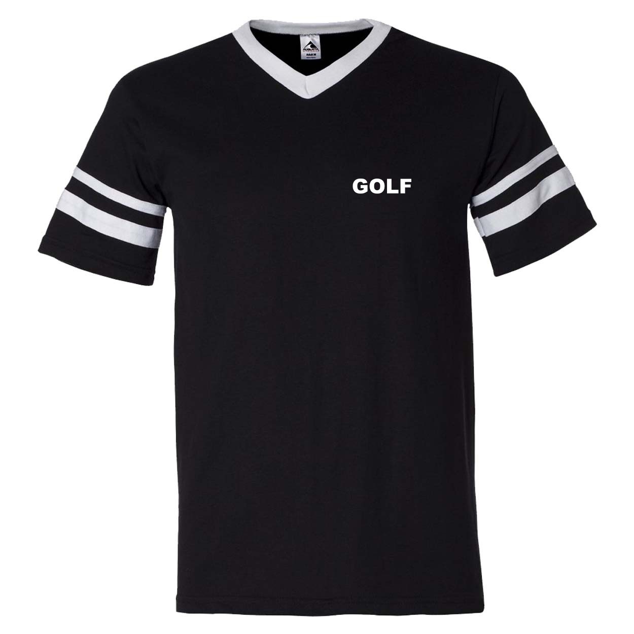 Golf Brand Logo Night Out Premium Striped Jersey T-Shirt Black/White