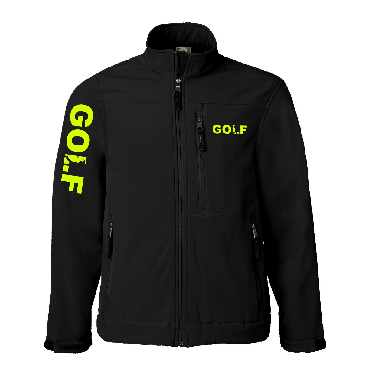 Golf Swing Logo Classic Soft Shell Weatherproof Jacket (Hi-Vis Logo)