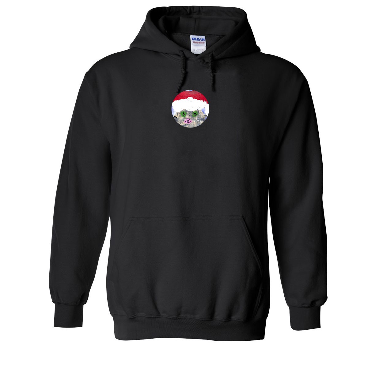 Holiday Cat By Marrie Bottelson Classic Sweatshirt Black (White Logo)