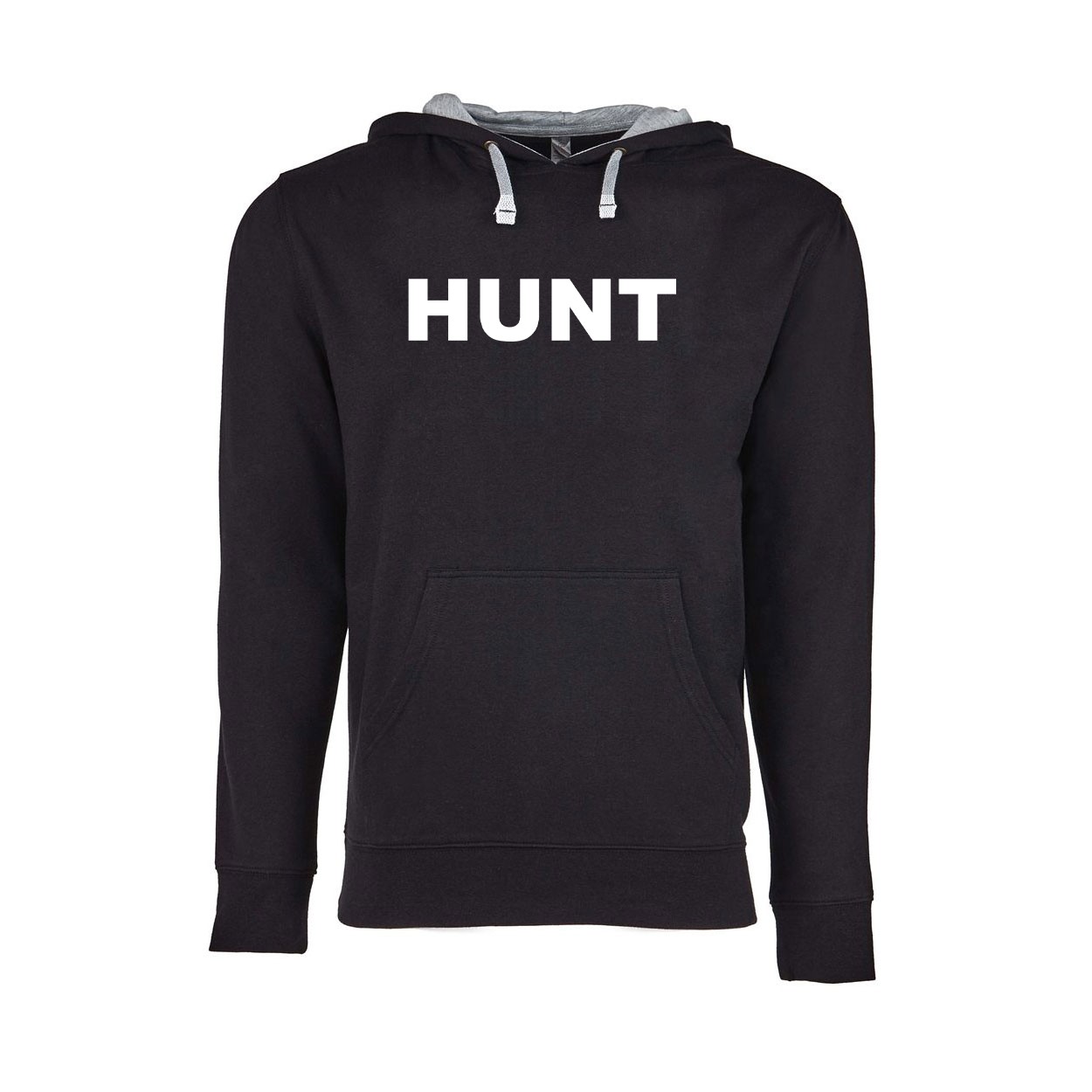 Hunt Brand Logo Classic Lightweight Sweatshirt Black/Heather Gray (White Logo)