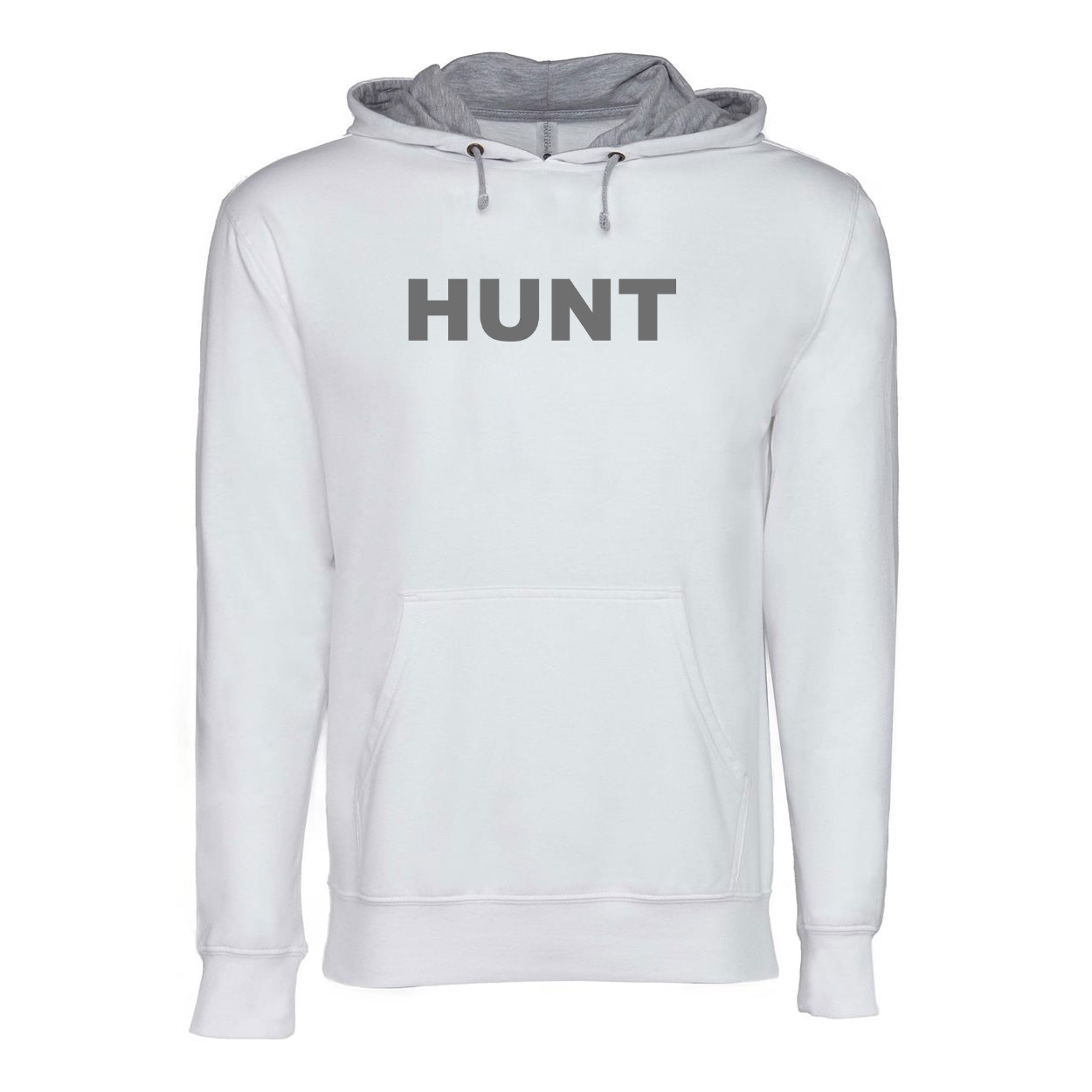 Hunt Brand Logo Classic Lightweight Sweatshirt White/Heather Gray (Gray Logo)