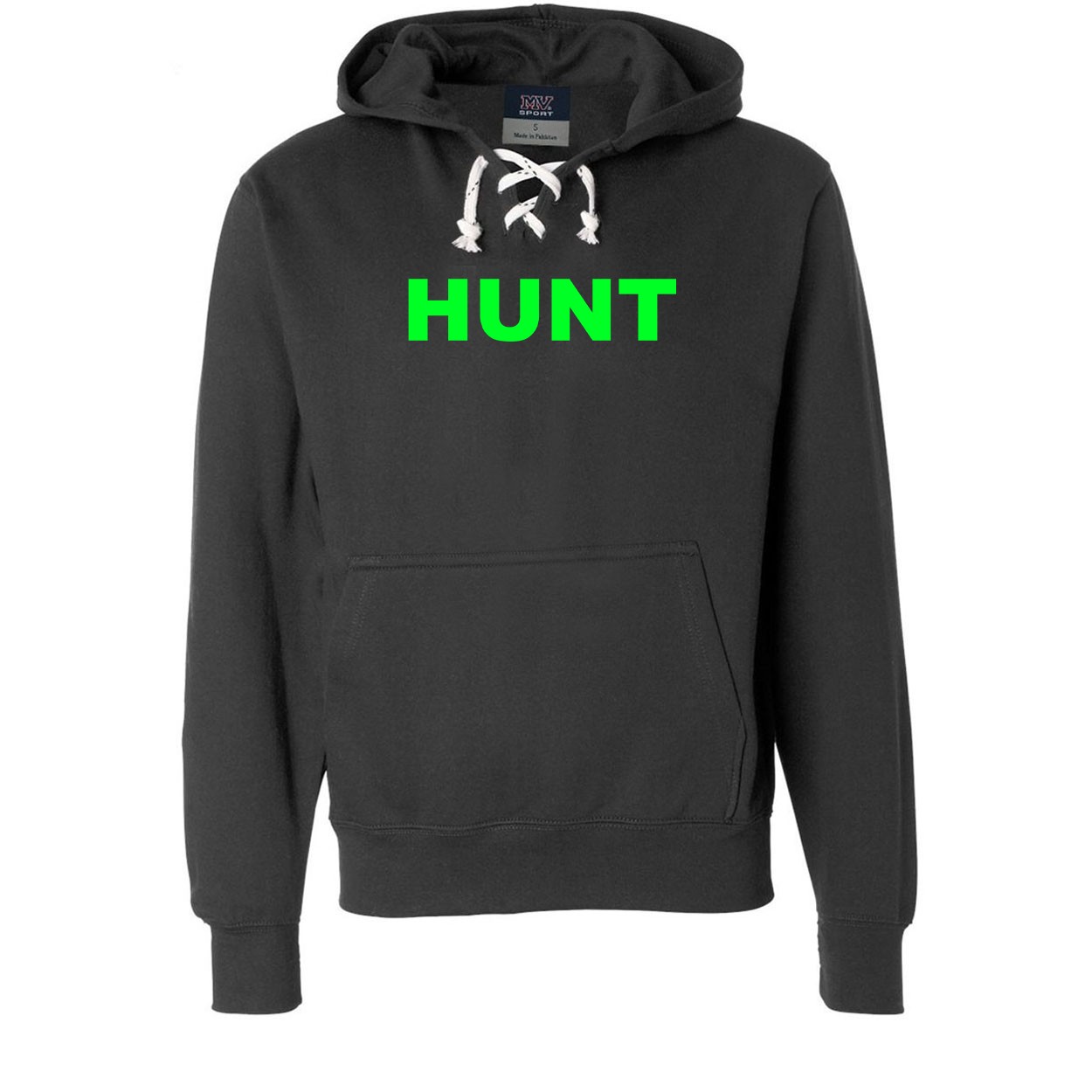 Hunt Brand Logo Classic Unisex Premium Hockey Sweatshirt Black (Green Logo)