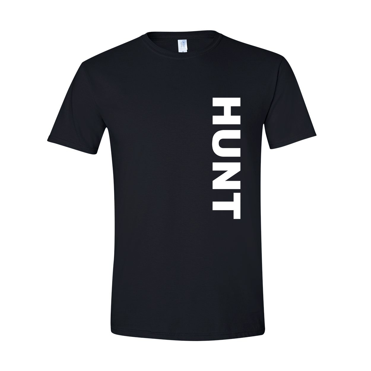 Hunt Brand Logo Classic Vertical T-Shirt Black (White Logo)