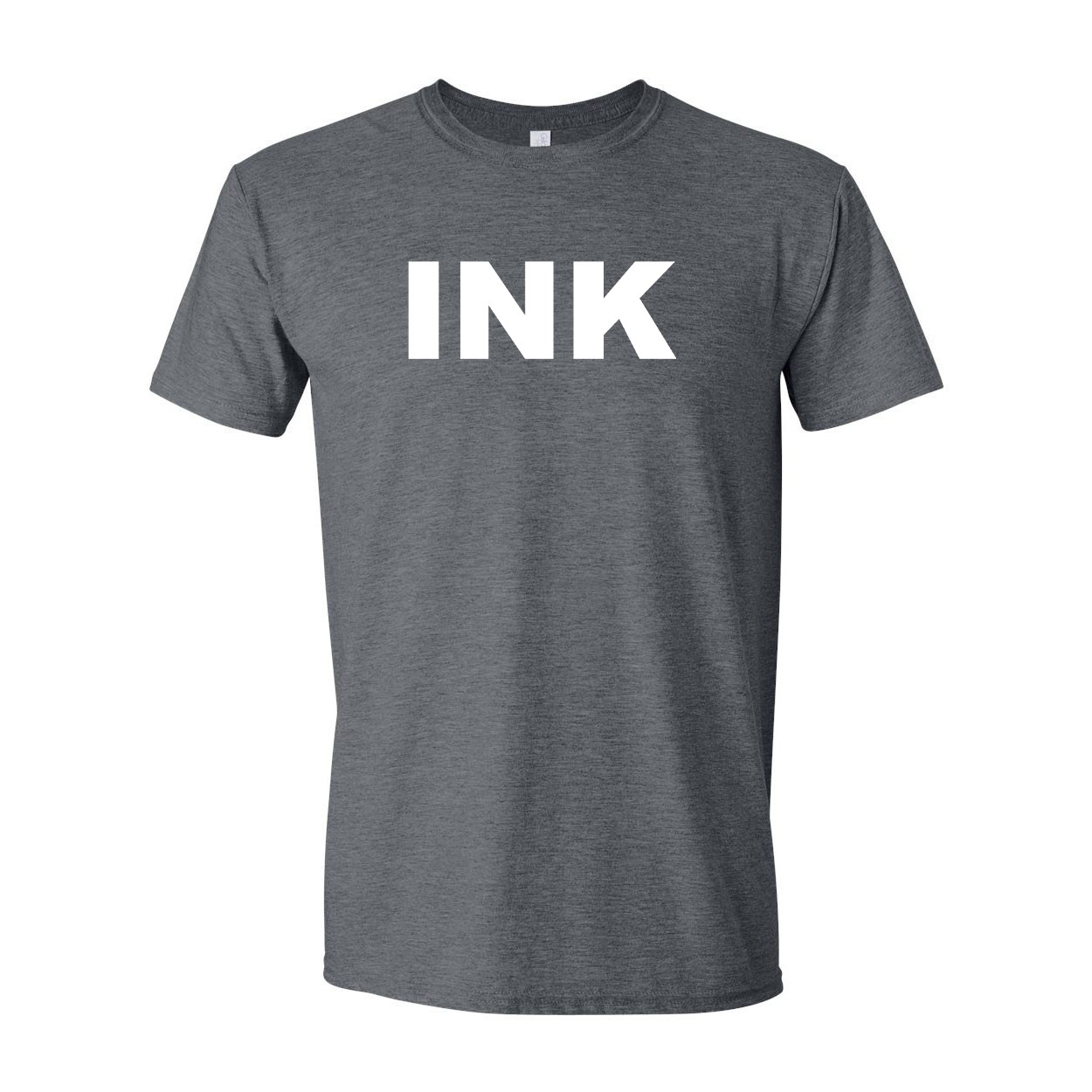 Ink Brand Logo Classic T-Shirt Dark Heather Gray (White Logo)