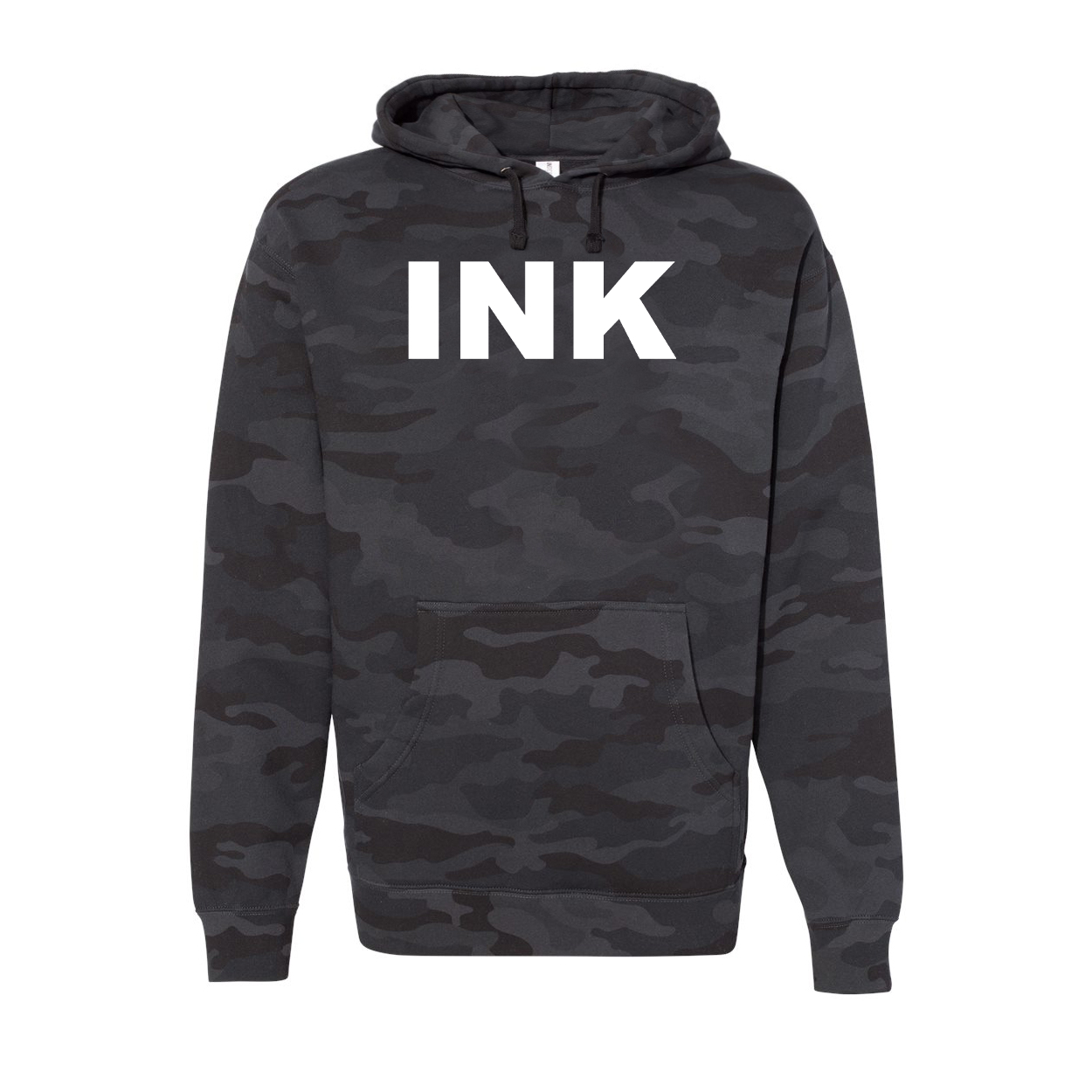 Ink Brand Logo Classic Unisex Hooded Sweatshirt Black Camo