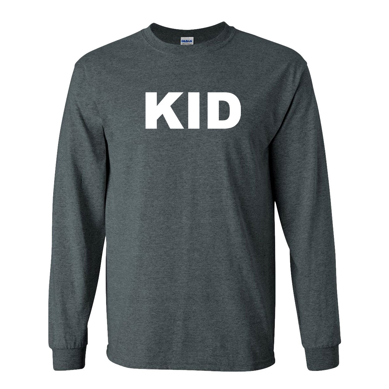 Kid Brand Logo Classic Long Sleeve T-Shirt Dark Heather Gray