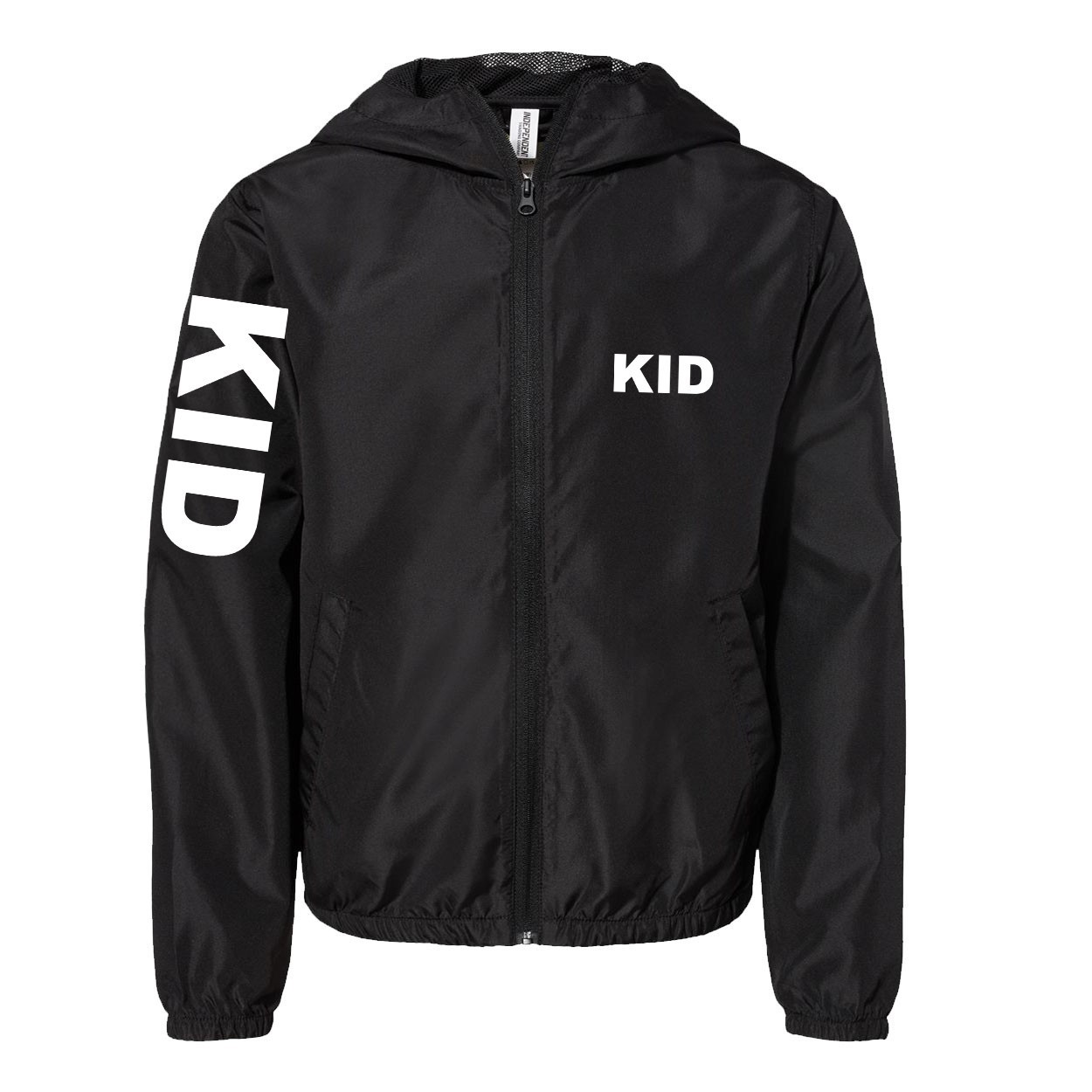 Kid Brand Logo Classic Youth Lightweight Windbreaker Black