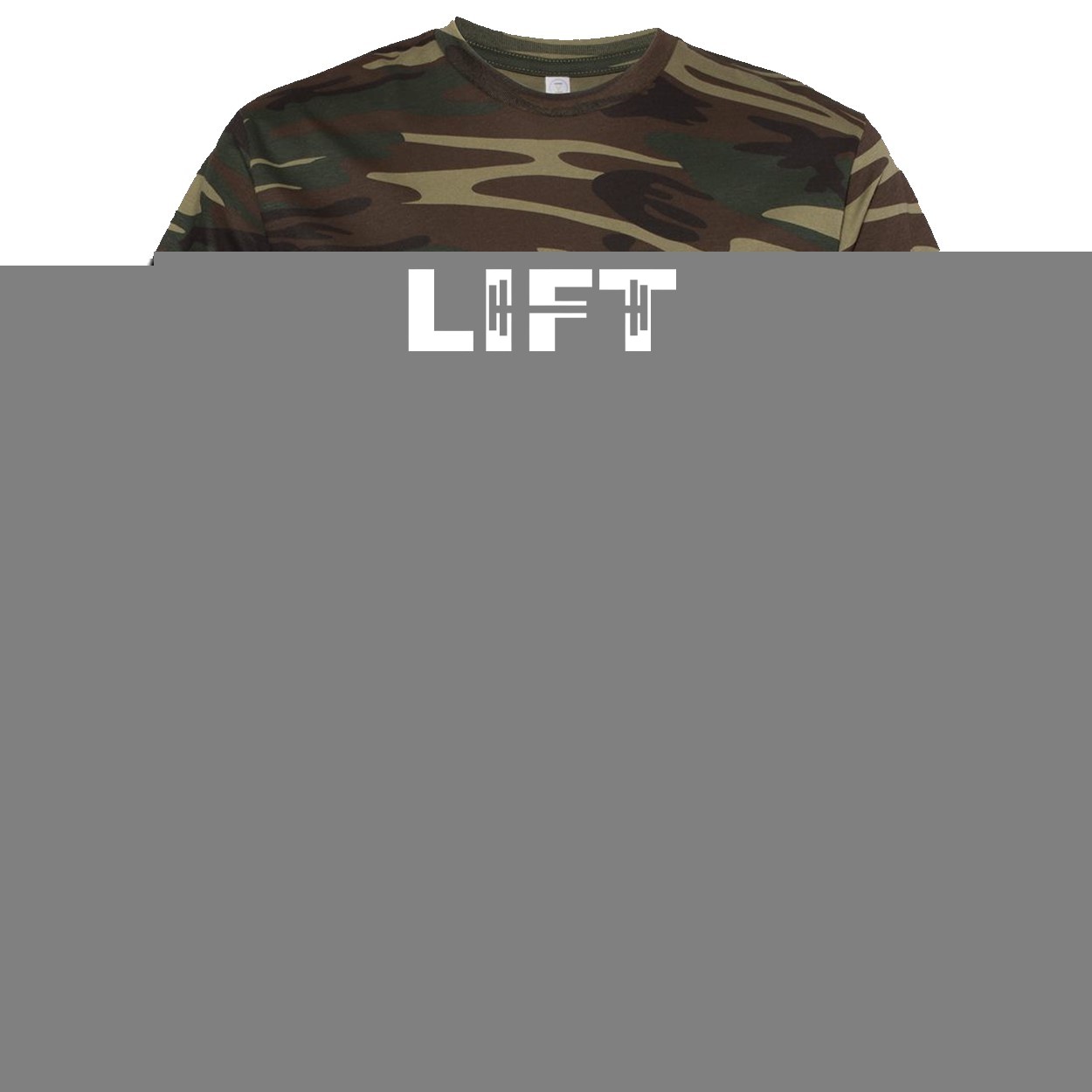 Lift Barbell Logo Classic Premium T-Shirt Camo (White Logo)