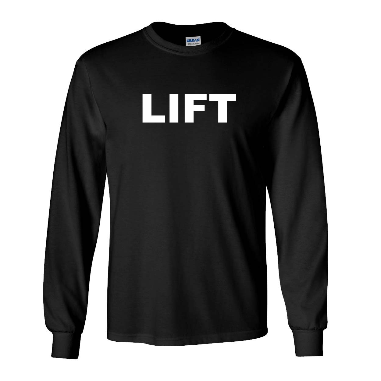 Lift Brand Logo Classic Long Sleeve T-Shirt Black (White Logo)