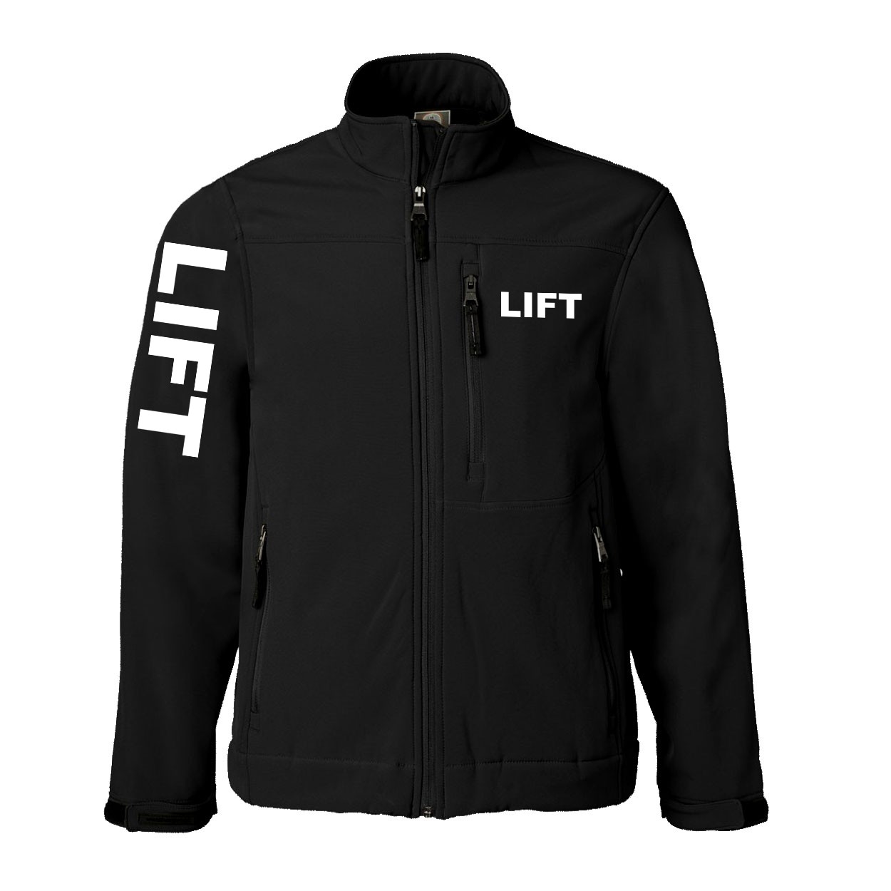 Lift Brand Logo Classic Soft Shell Weatherproof Jacket (White Logo)