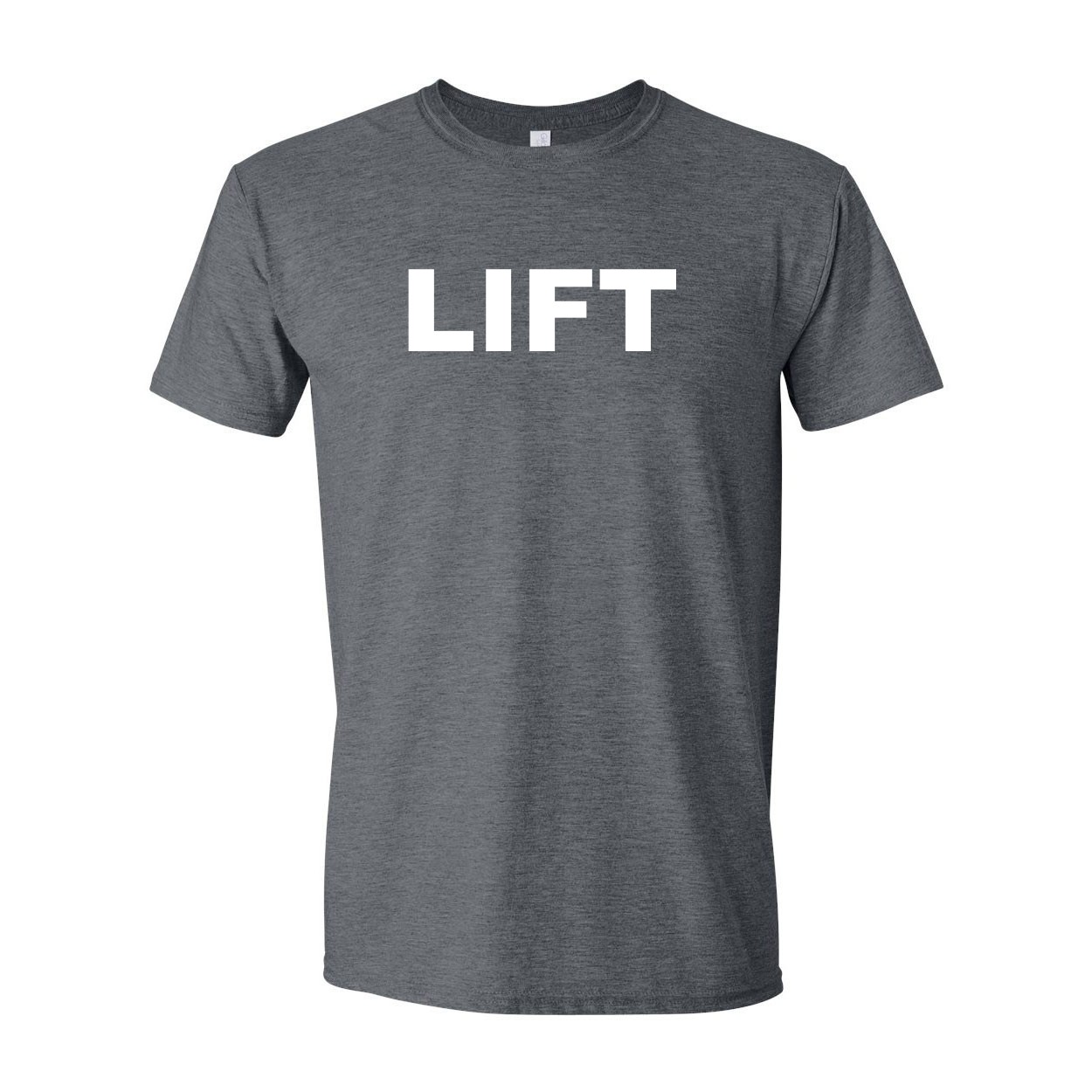 Lift Brand Logo Classic T-Shirt Dark Heather Gray (White Logo)