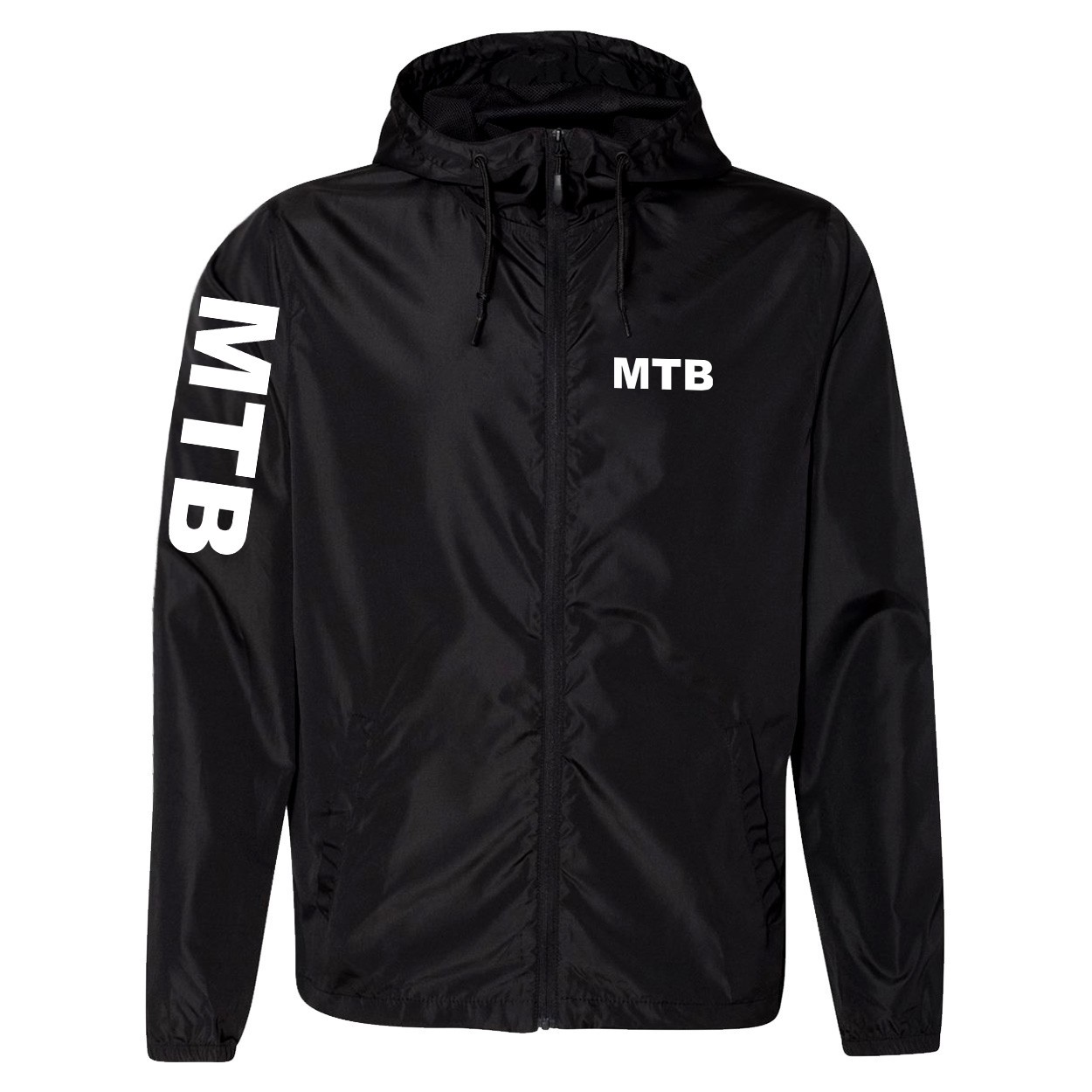 Mtb Brand Logo Classic Lightweight Windbreaker Black