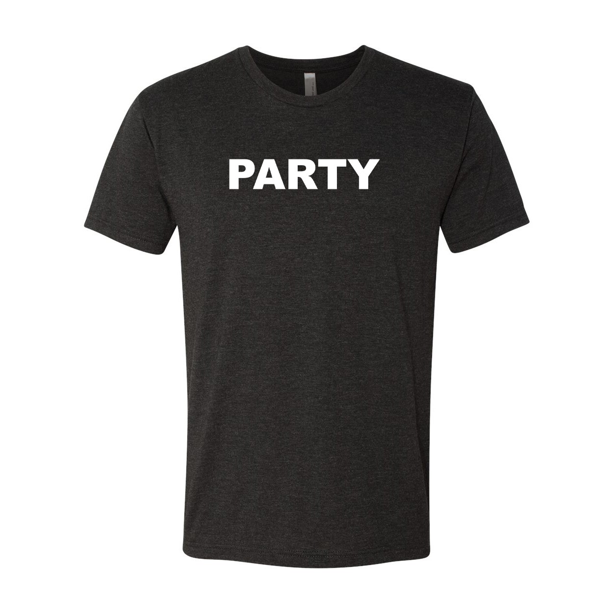 Party Brand Logo Classic Premium Tri-Blend T-Shirt Vintage Black (White Logo)