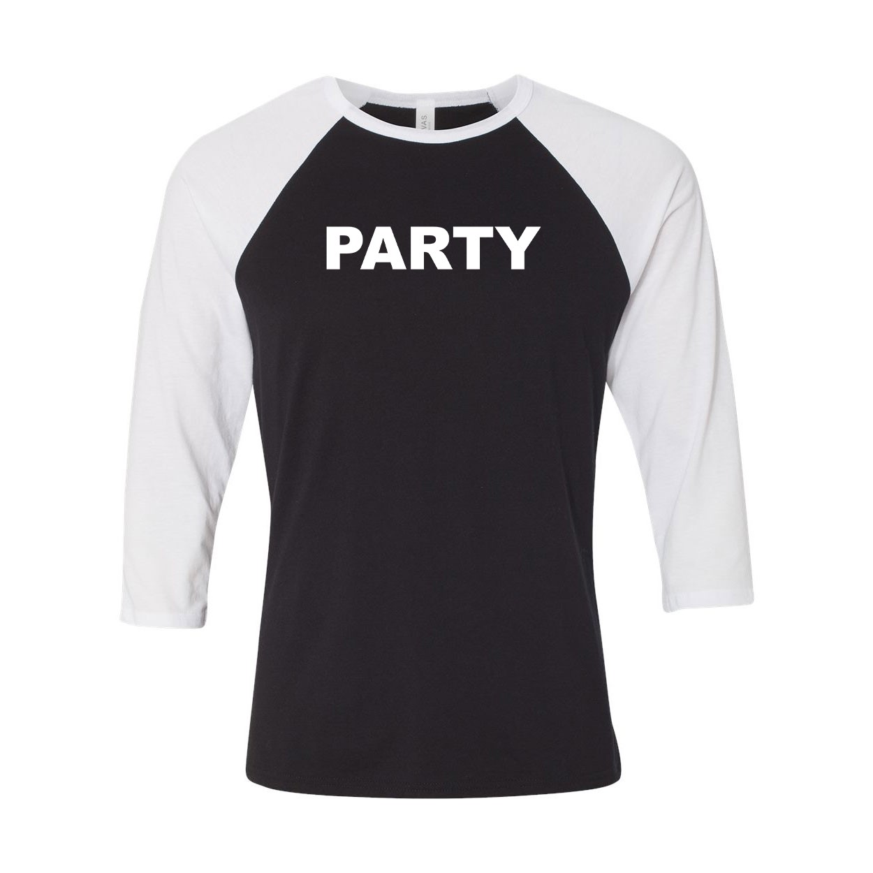 Party Brand Logo Classic Raglan Shirt Black/White (White Logo)