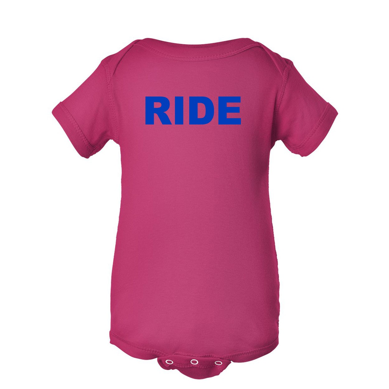 Ride Brand Logo Classic Infant Baby Onesie Hot Pink (Blue Logo)