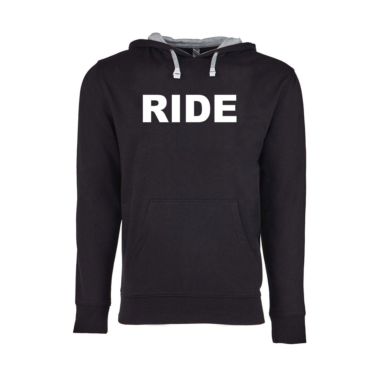 Ride Brand Logo Classic Lightweight Sweatshirt Black/Heather Gray (White Logo)