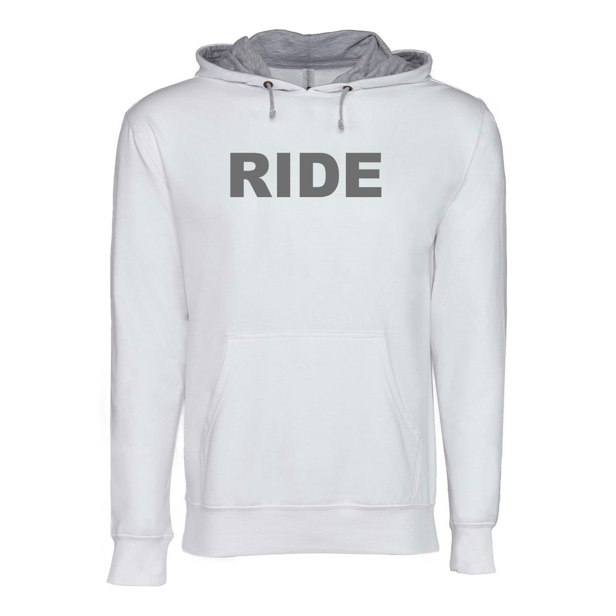Ride Brand Logo Classic Lightweight Sweatshirt White/Heather Gray (Gray Logo)