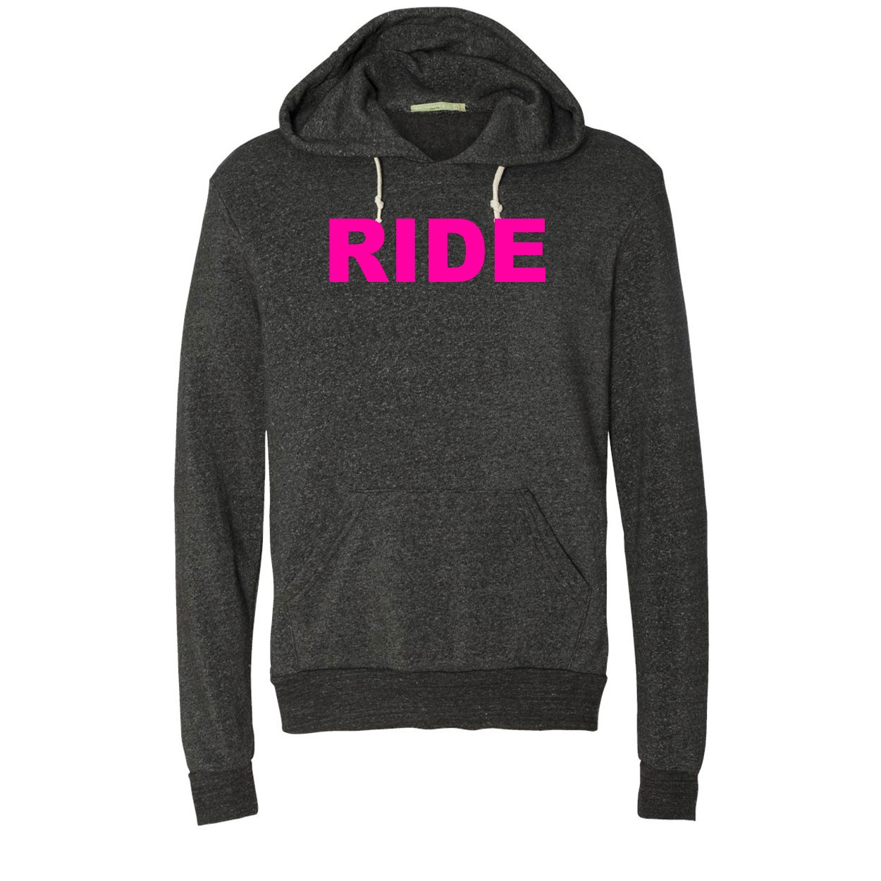 Ride Brand Logo Classic Premium Ultra-Soft Sweatshirt Eco Black (Pink Logo)