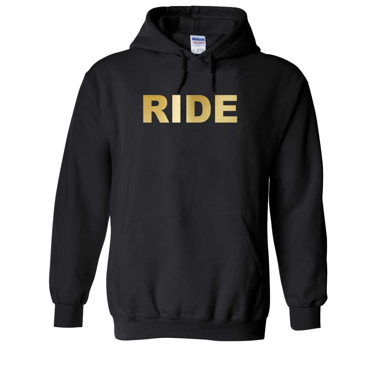 Ride Brand Logo Classic Sweatshirt Black (Metallic Gold Logo)