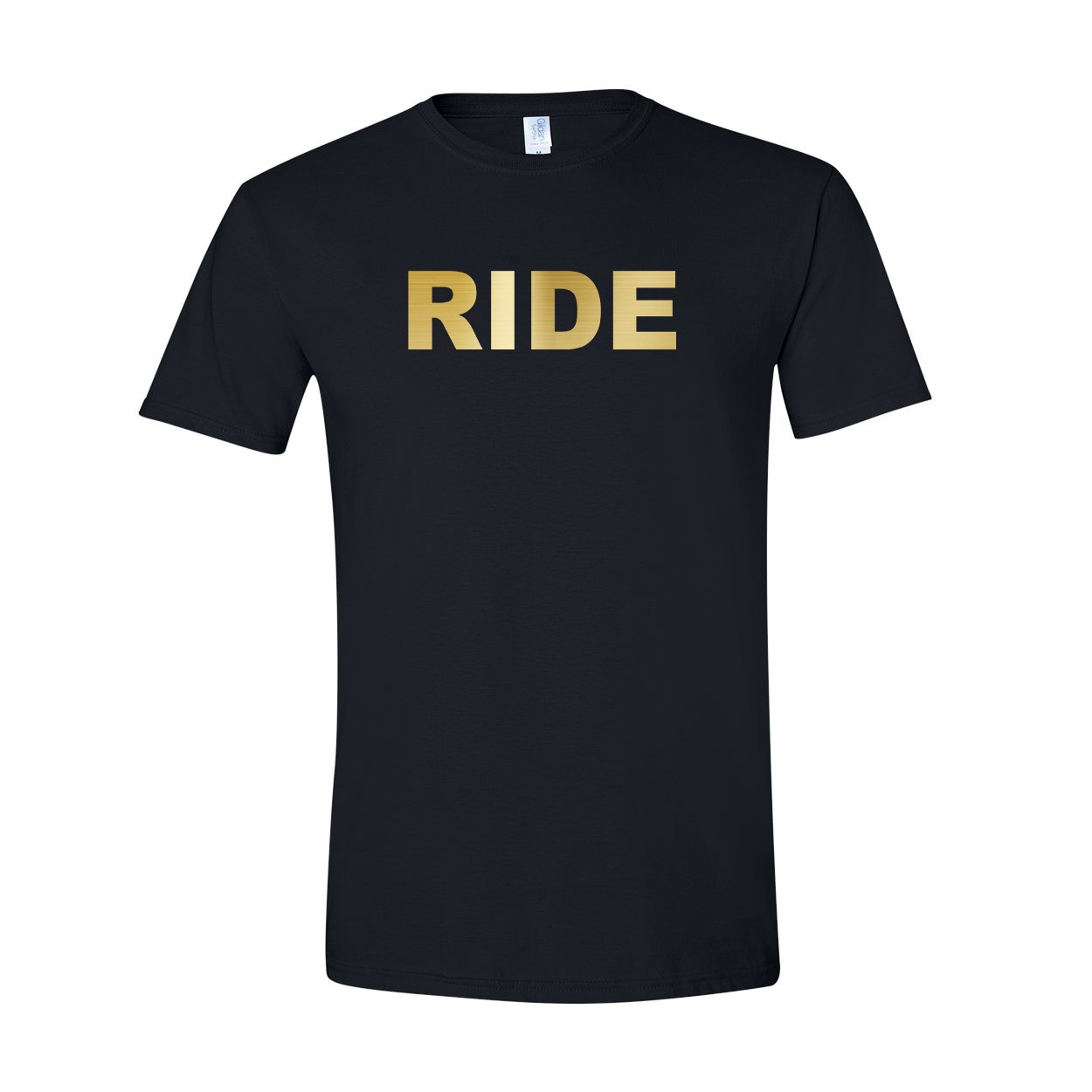 Ride Brand Logo Classic T-Shirt Black (Metallic Gold Logo)