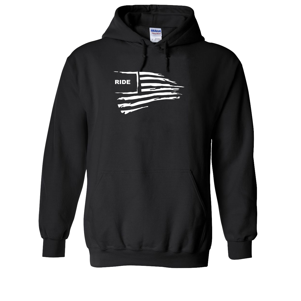 Ride Brand Logo Classic USA Flag Sweatshirt Black
