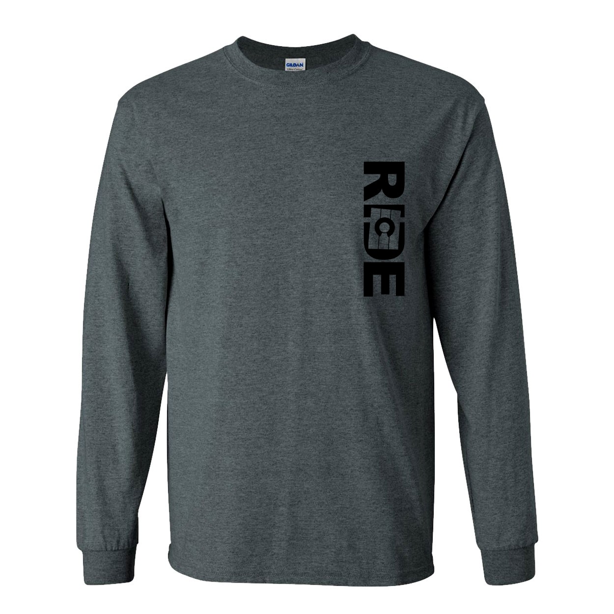 Ride Colorado Classic Vertical Long Sleeve T-Shirt Dark Heather Gray (Black Logo)