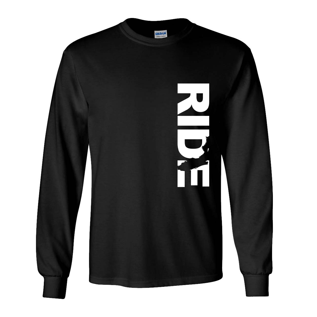 Ride Florida Classic Vertical Long Sleeve T-Shirt Black (White Logo)