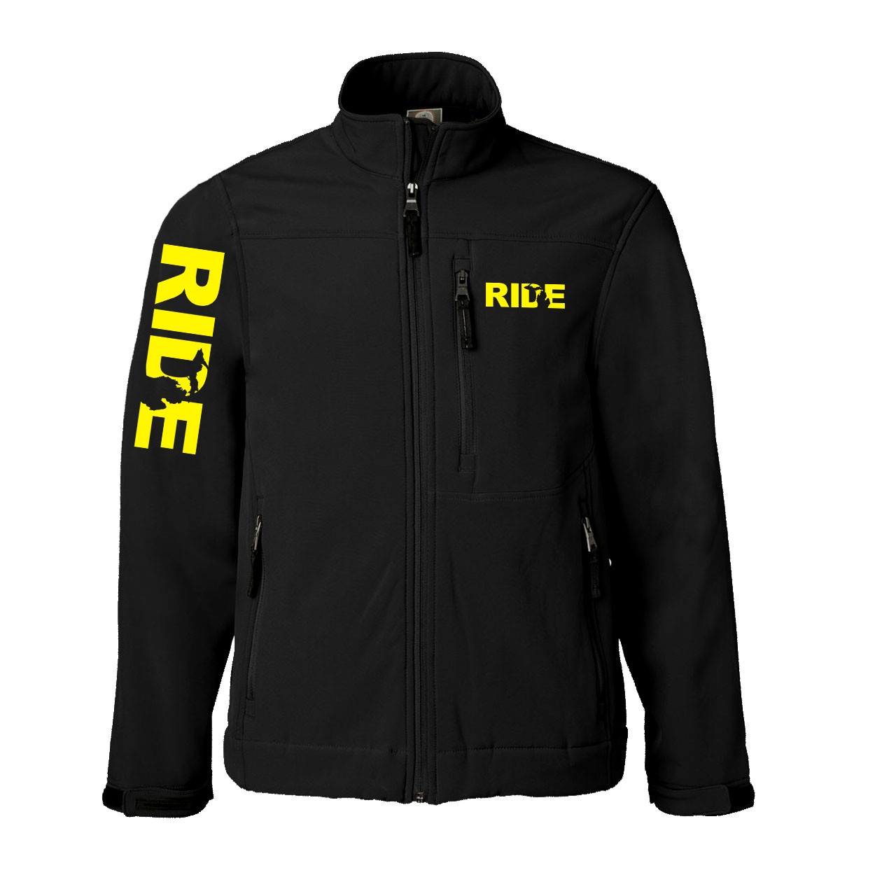 Ride Michigan Classic Soft Shell Weatherproof Jacket (Yellow Logo)