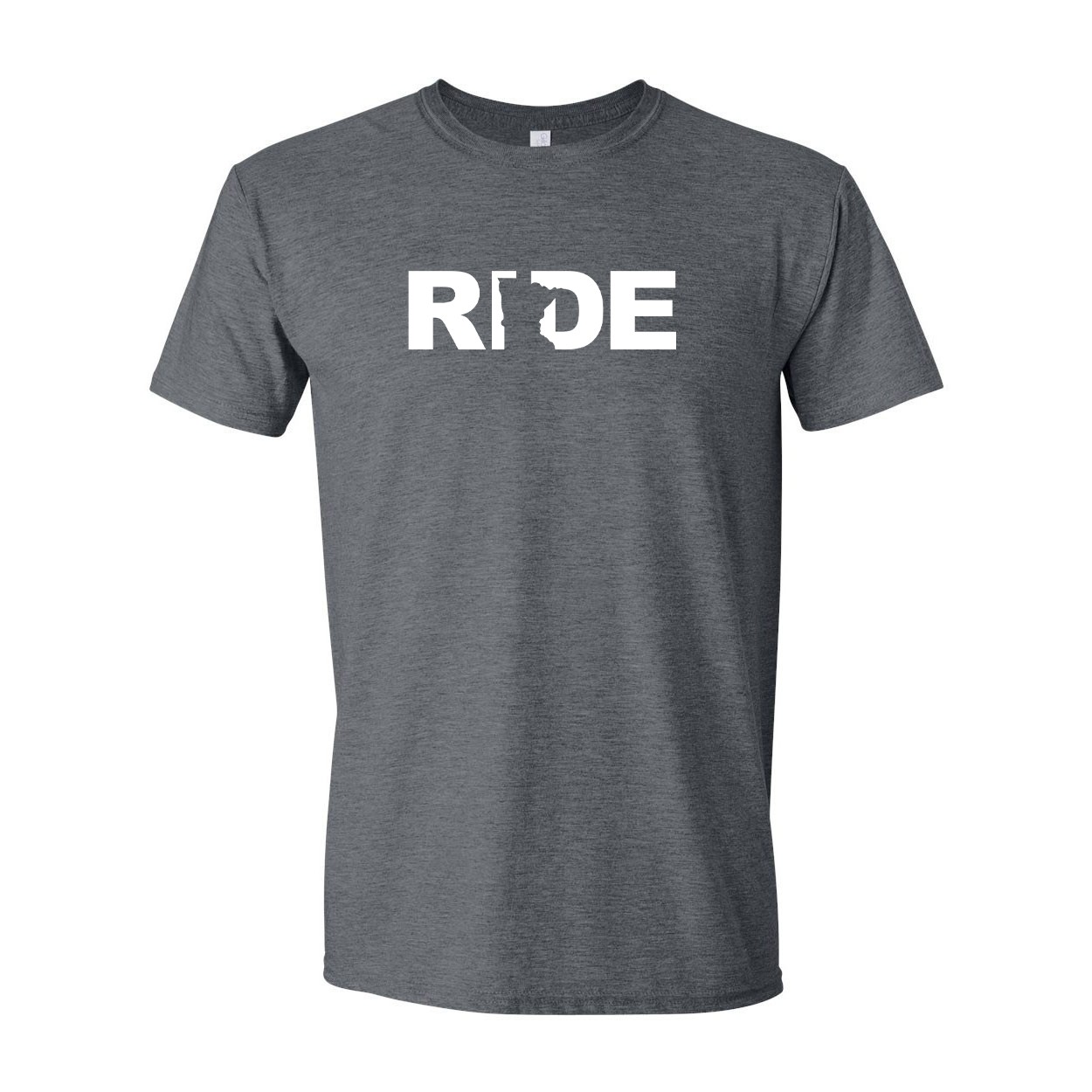 Ride Minnesota Classic T-Shirt Dark Heather Gray (White Logo)