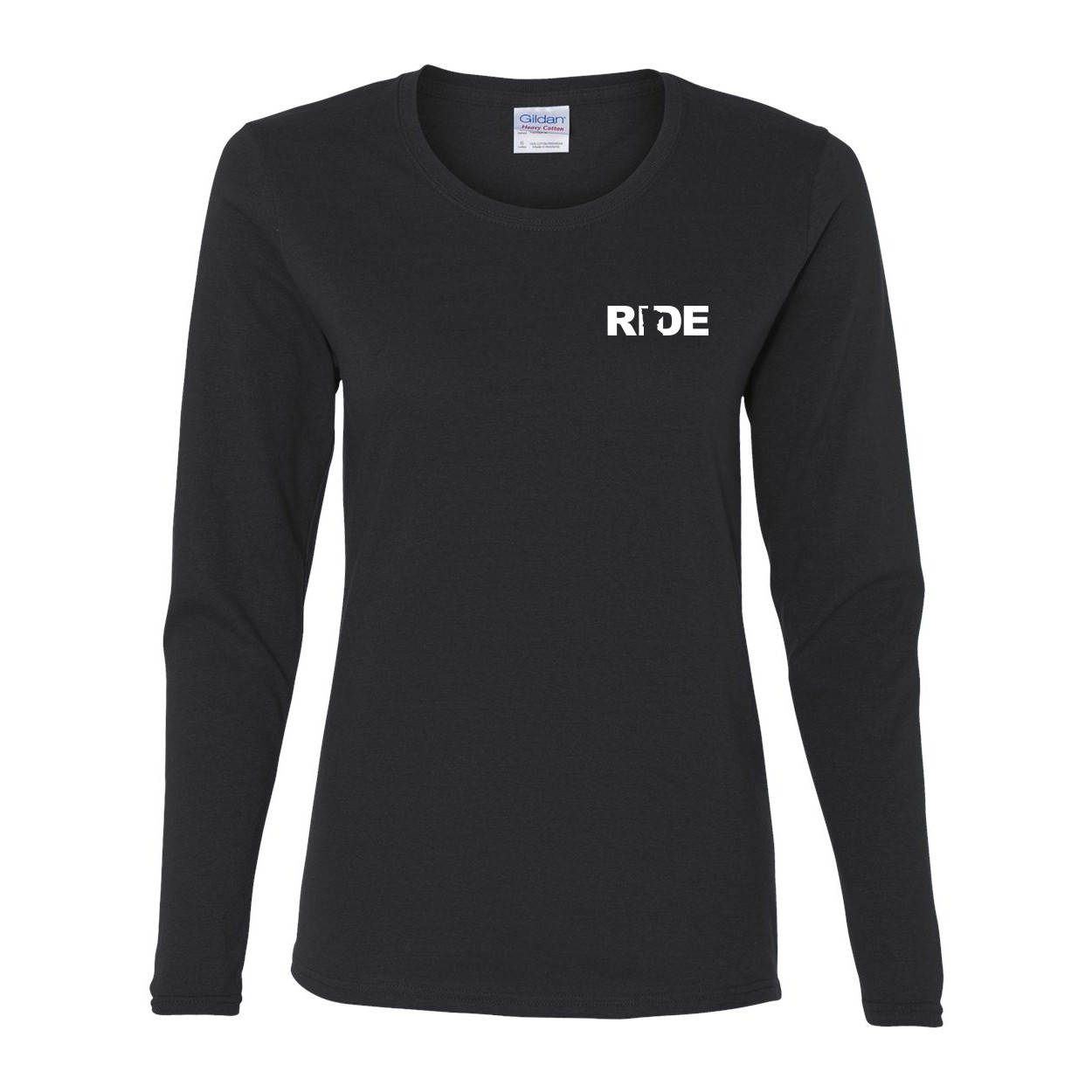 Ride Minnesota Womens Night Out Long Sleeve Shirt Black (White Logo)