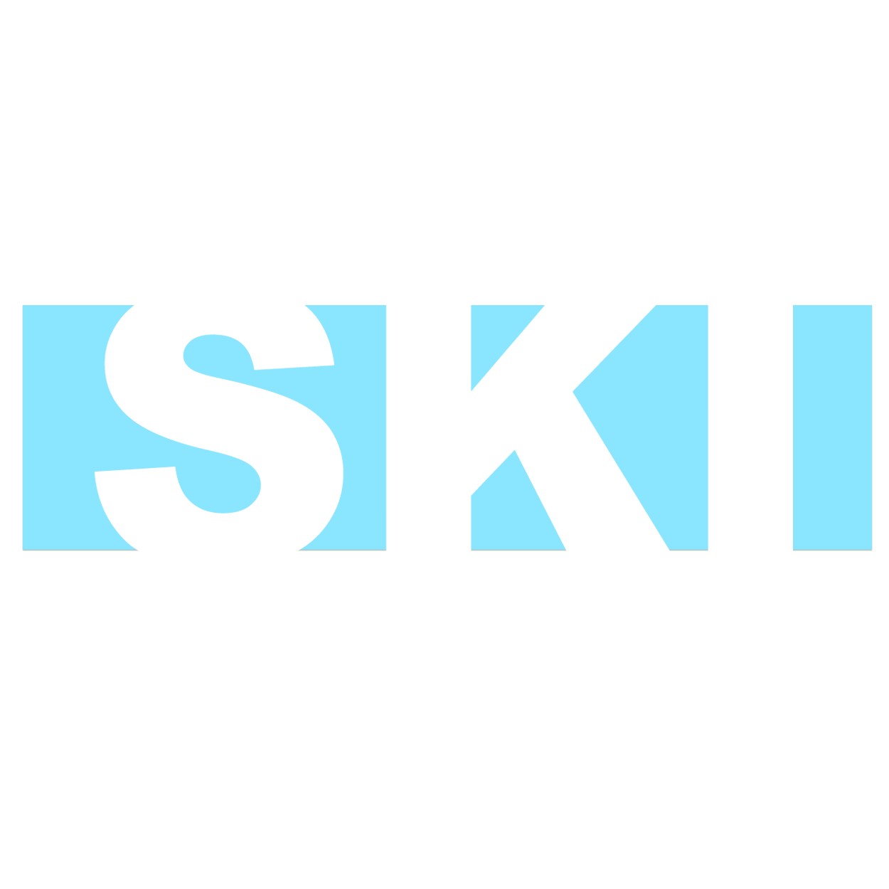 Ski Brand Logo Classic Decal (White Logo)
