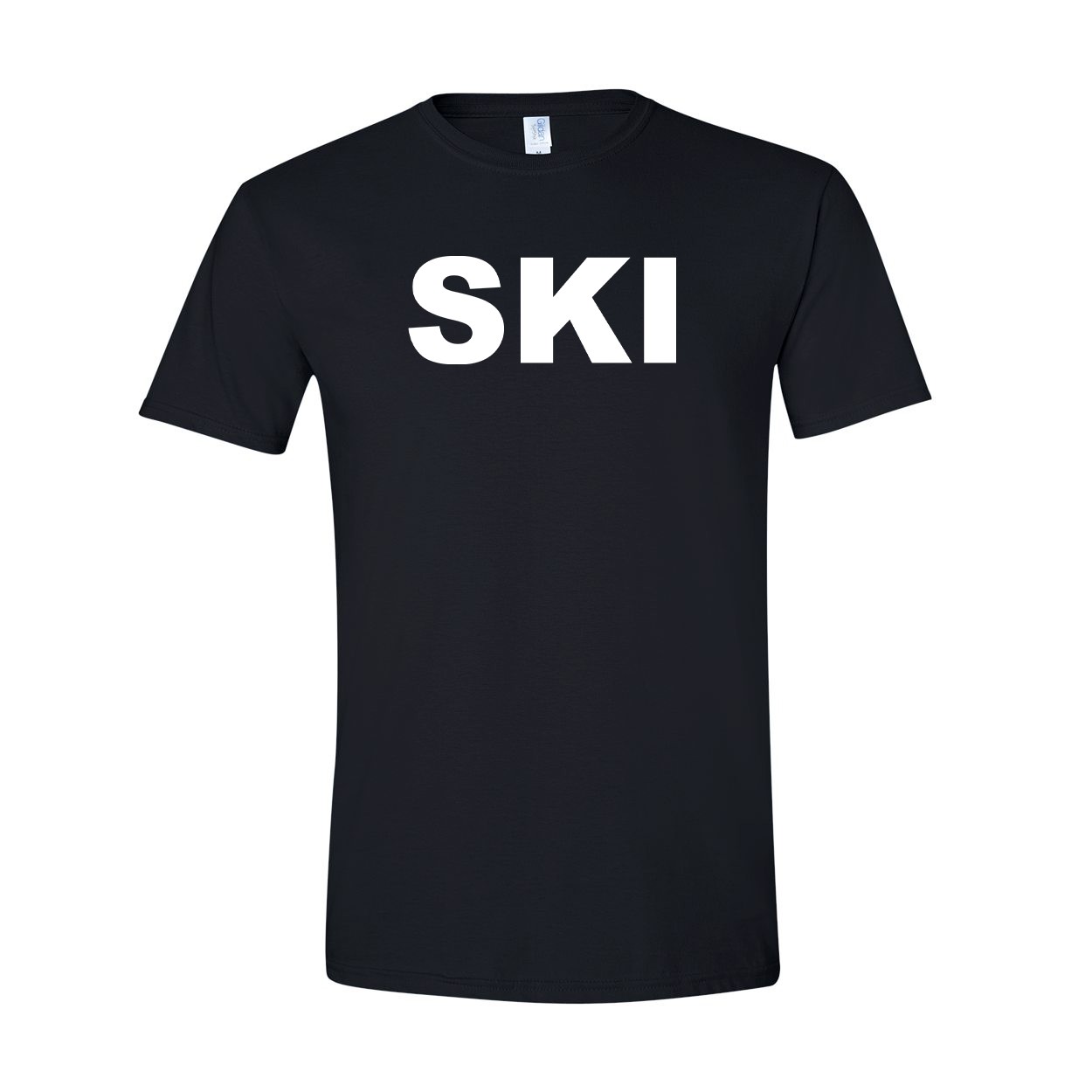 Ski Brand Logo Classic T-Shirt Black (White Logo)