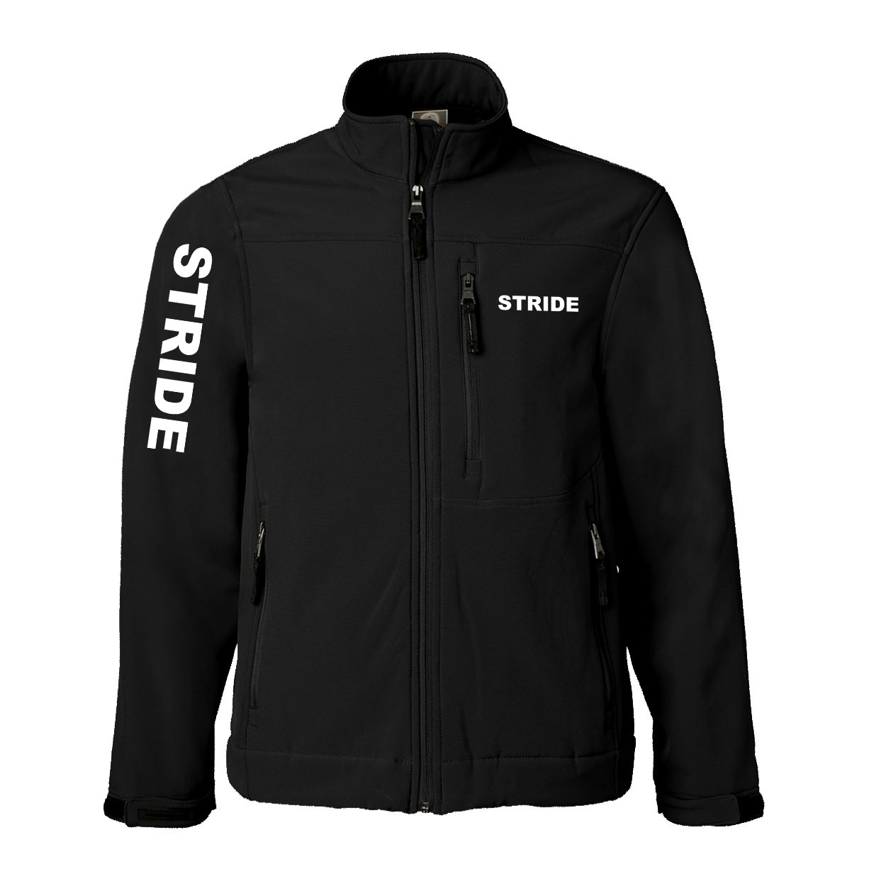Stride Brand Logo Classic Soft Shell Weatherproof Jacket (White Logo)