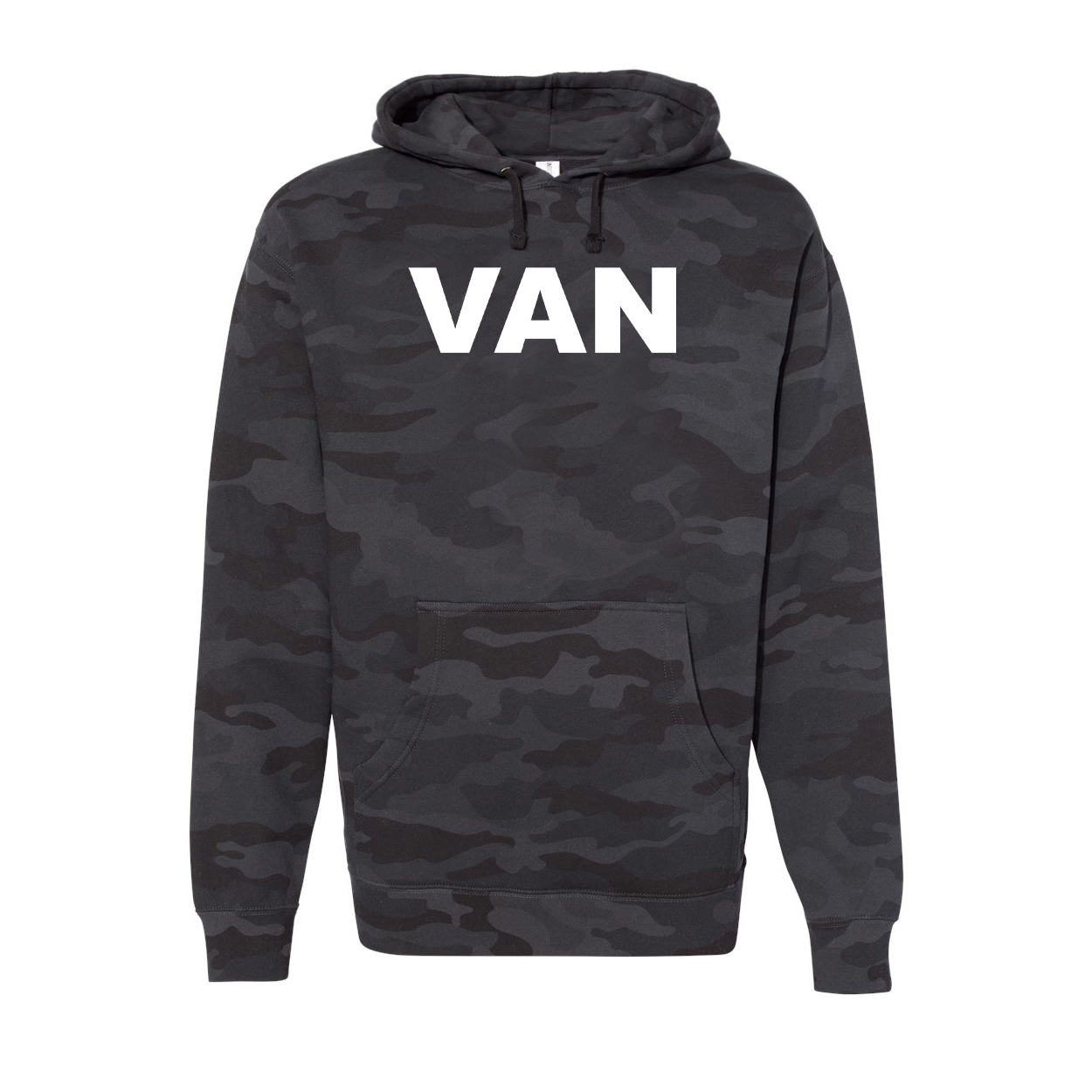 Van Brand Logo Classic Unisex Hooded Sweatshirt Black Camo