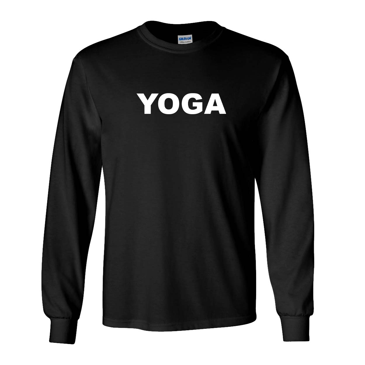 Yoga Brand Logo Classic Long Sleeve T-Shirt Black (White Logo)