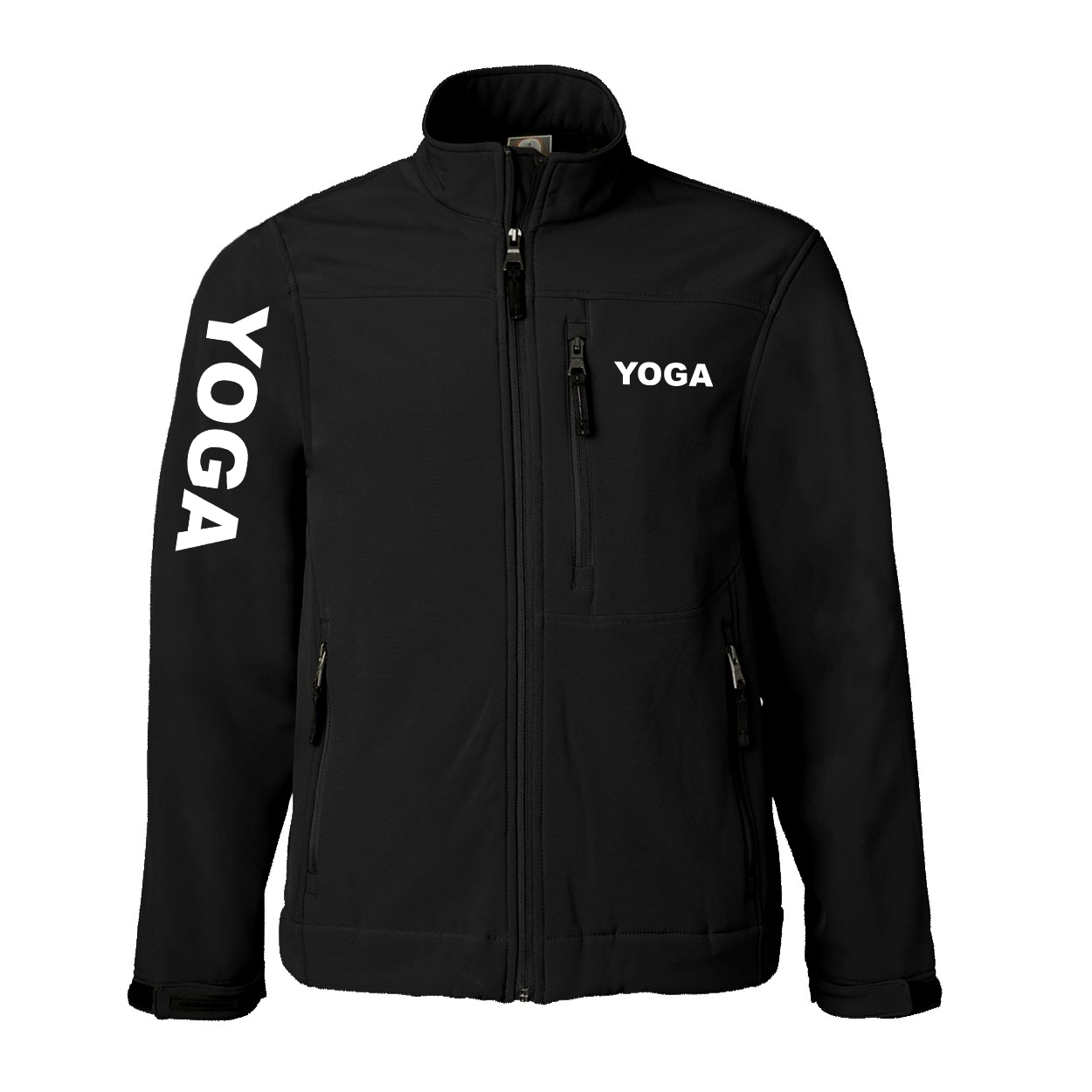 Yoga Brand Logo Classic Soft Shell Weatherproof Jacket (White Logo)