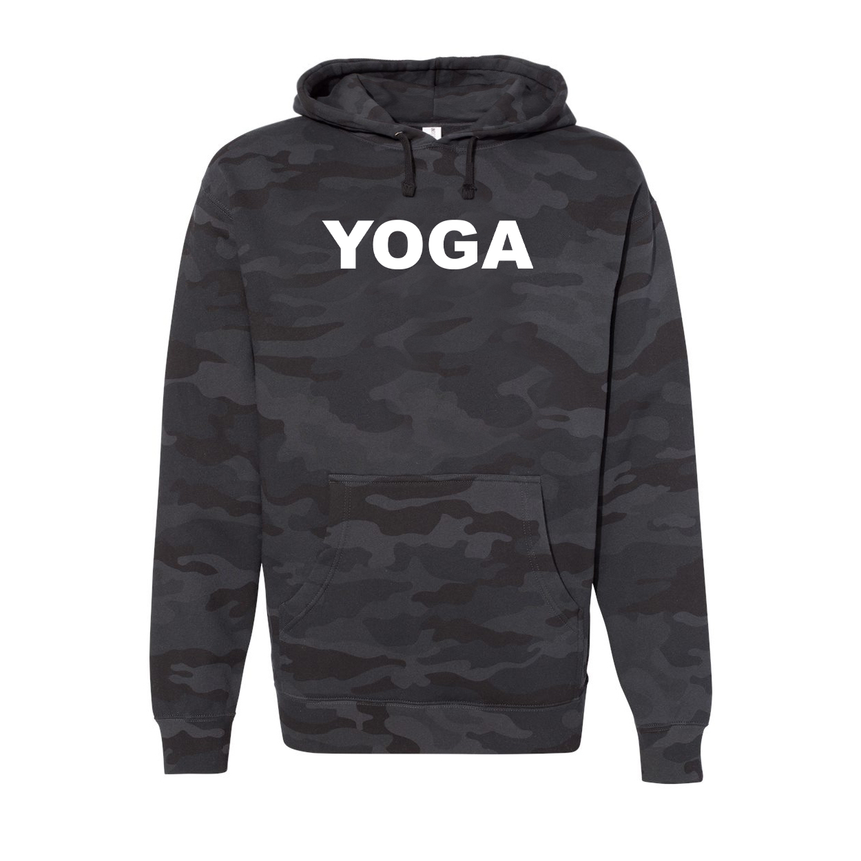 Yoga Brand Logo Classic Unisex Hooded Sweatshirt Black Camo