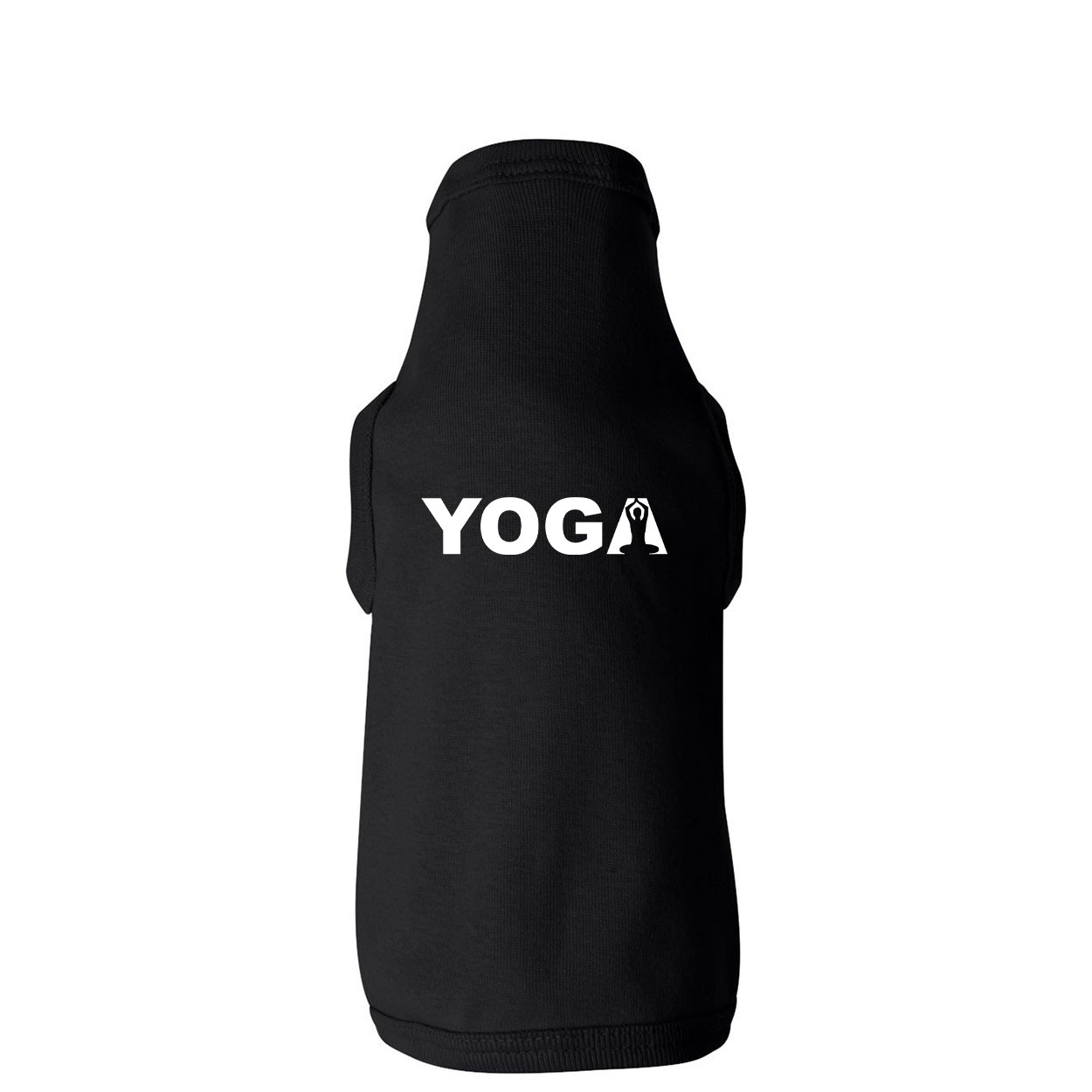 Yoga Meditation Logo Classic Doggie Tank Black (White Logo)