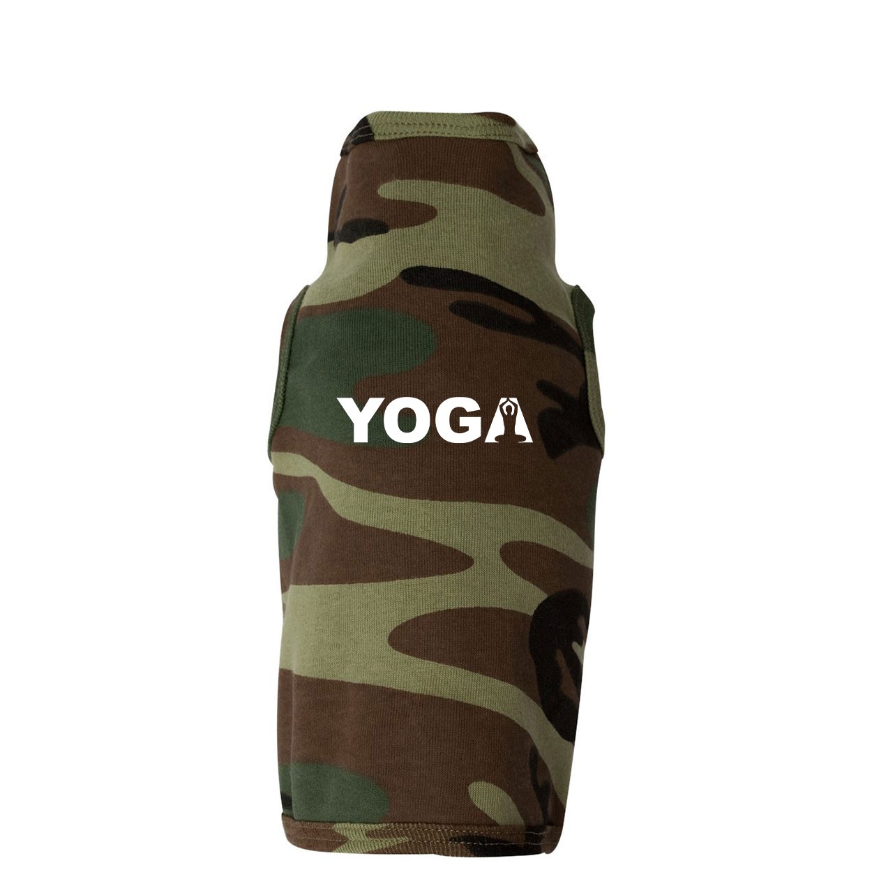 Yoga Meditation Logo Classic Doggie Tank Camo (White Logo)