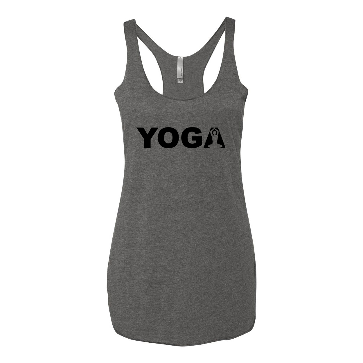 Yoga Meditation Logo Classic Women's Ultra Thin Tank Top Premium Heather Gray (Black Logo)