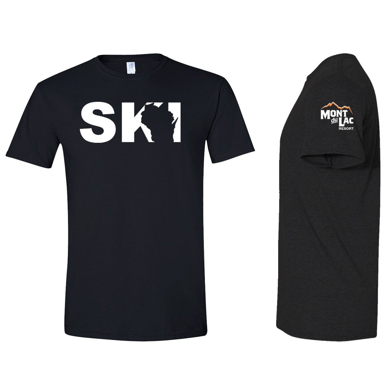 Mont Du Lac Classic Ski Wisconsin T-Shirt Black (White Logo)