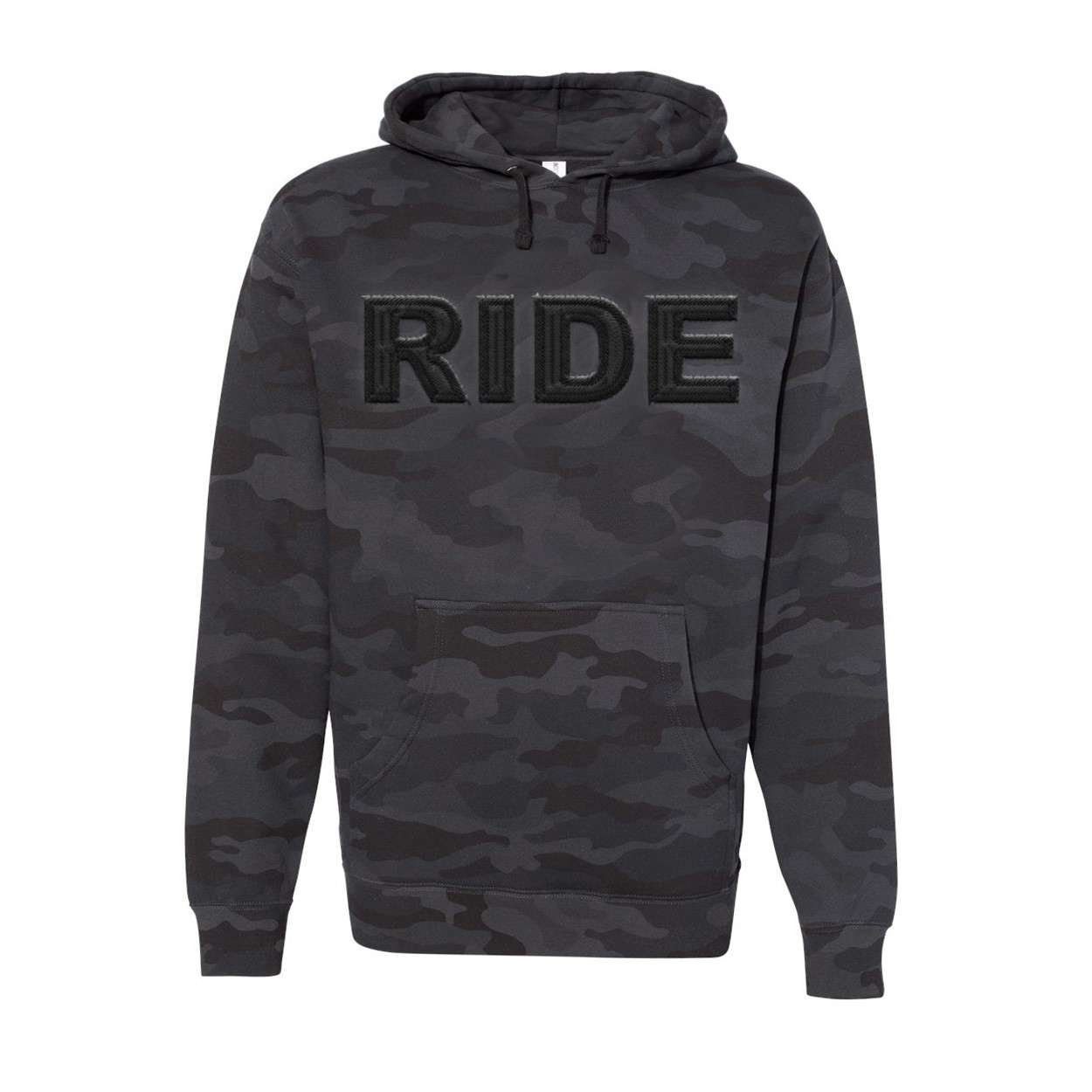 Ride Brand Logo Pro Tackle Twill Embroidered Hooded Sweatshirt Black Camo