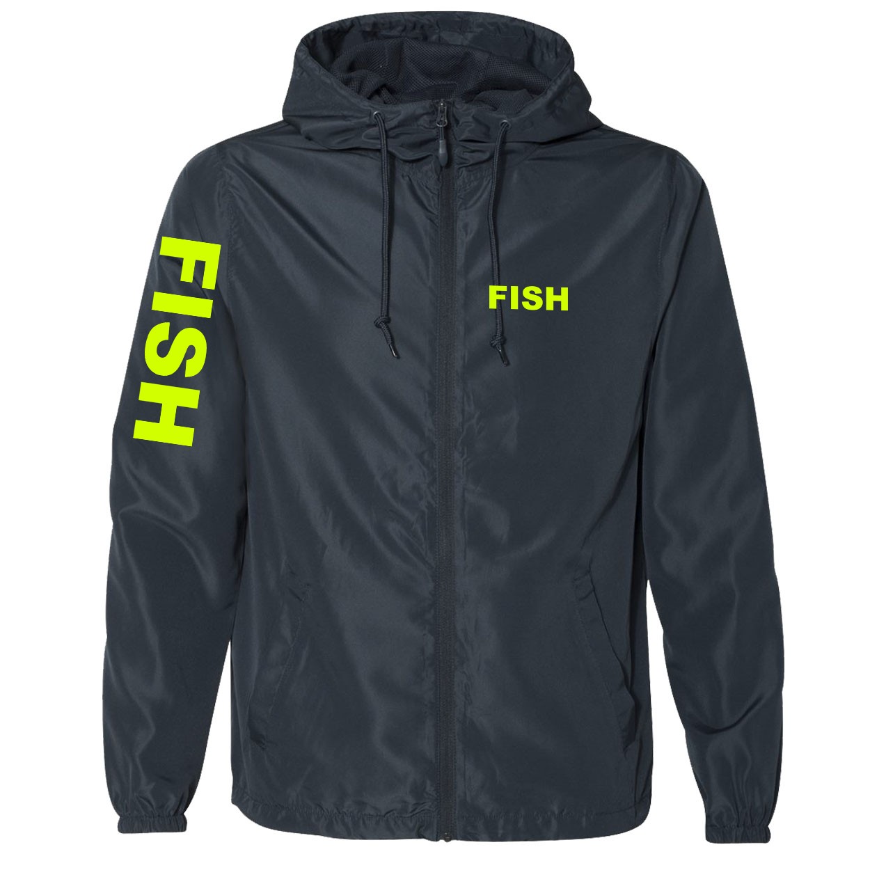Fish Brand Logo Classic Lightweight Windbreaker Navy (Hi-Vis Logo)
