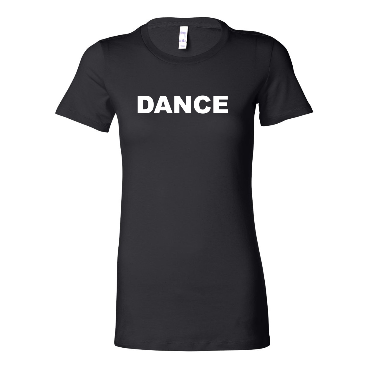 Dance Brand Logo Classic Women's Fitted Tri-Blend T-Shirt Black (White Logo)