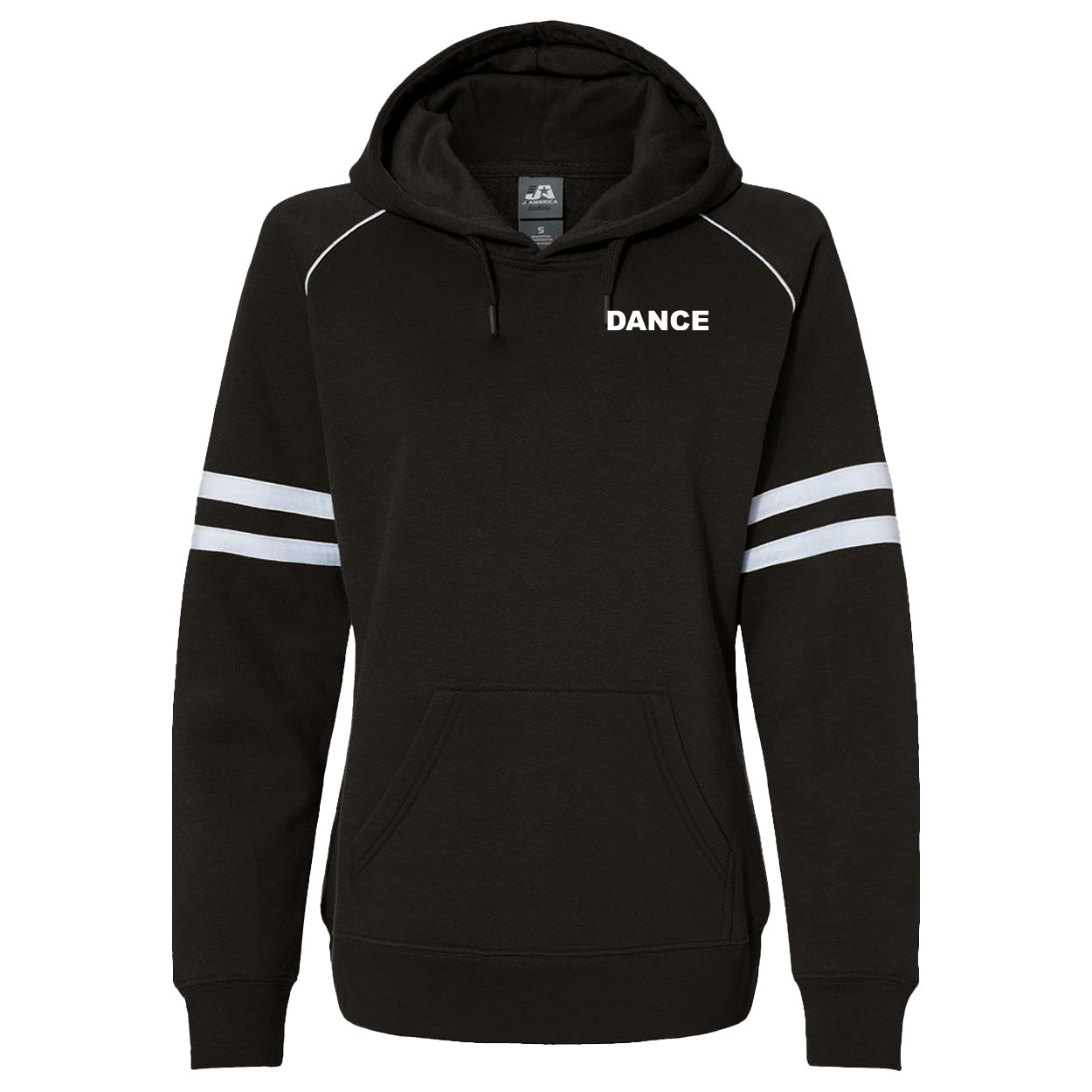 Dance Brand Logo Night Out Womens Pullover Hooded Sweatshirt Varsity Fleece (White Logo)
