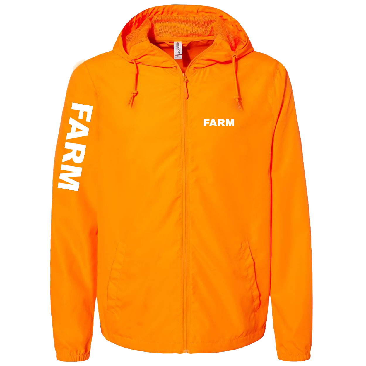 Farm Brand Logo Classic Lightweight Windbreaker Safety Orange