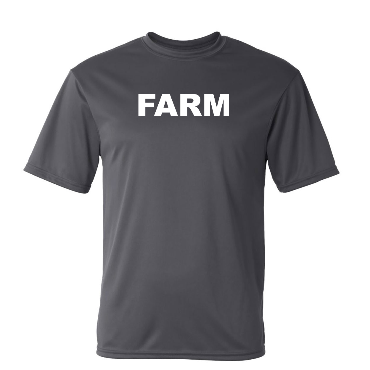 Farm Brand Logo Classic Unisex Performance T-Shirt Graphite Gray